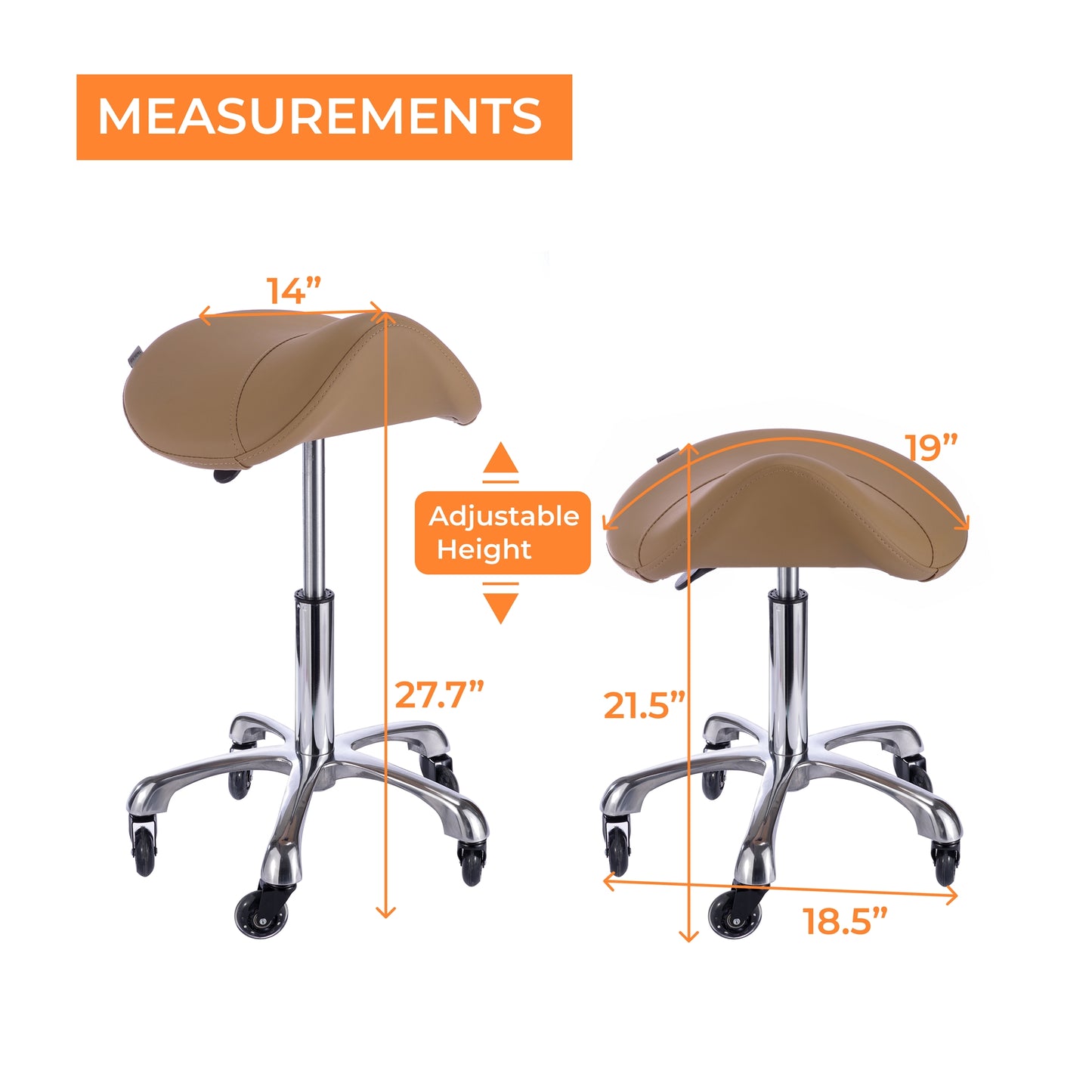 Spa Numa SADDLE Stool with Metal Base - 1022A