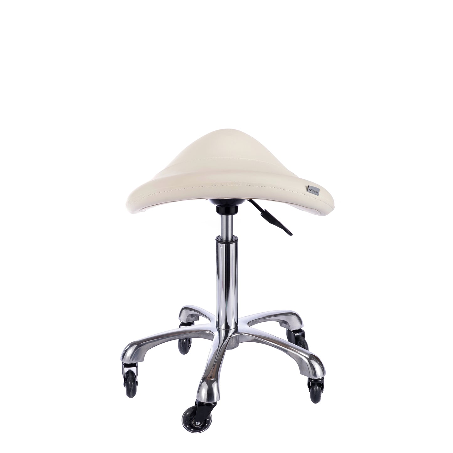 Spa Numa SADDLE Stool with Metal Base - 1022A - White
