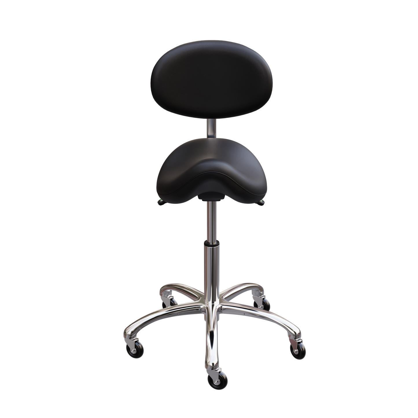 Spa Numa LOLA Saddle Stool with Backrest and Metal Base - 1025 - Black