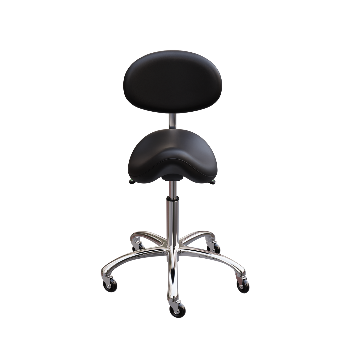 Spa Numa LOLA Saddle Stool with Backrest and Metal Base - 1025 - Black