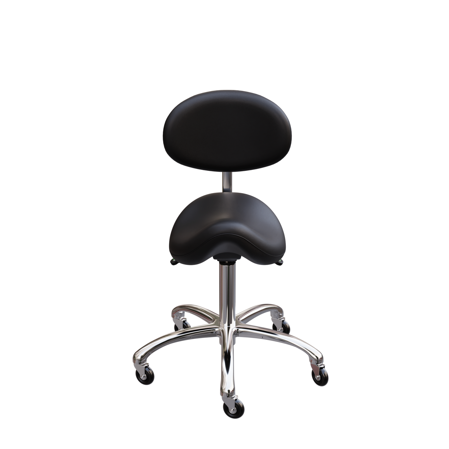 Spa Numa LOLA Saddle Stool with Backrest and Metal Base - 1025 - Black