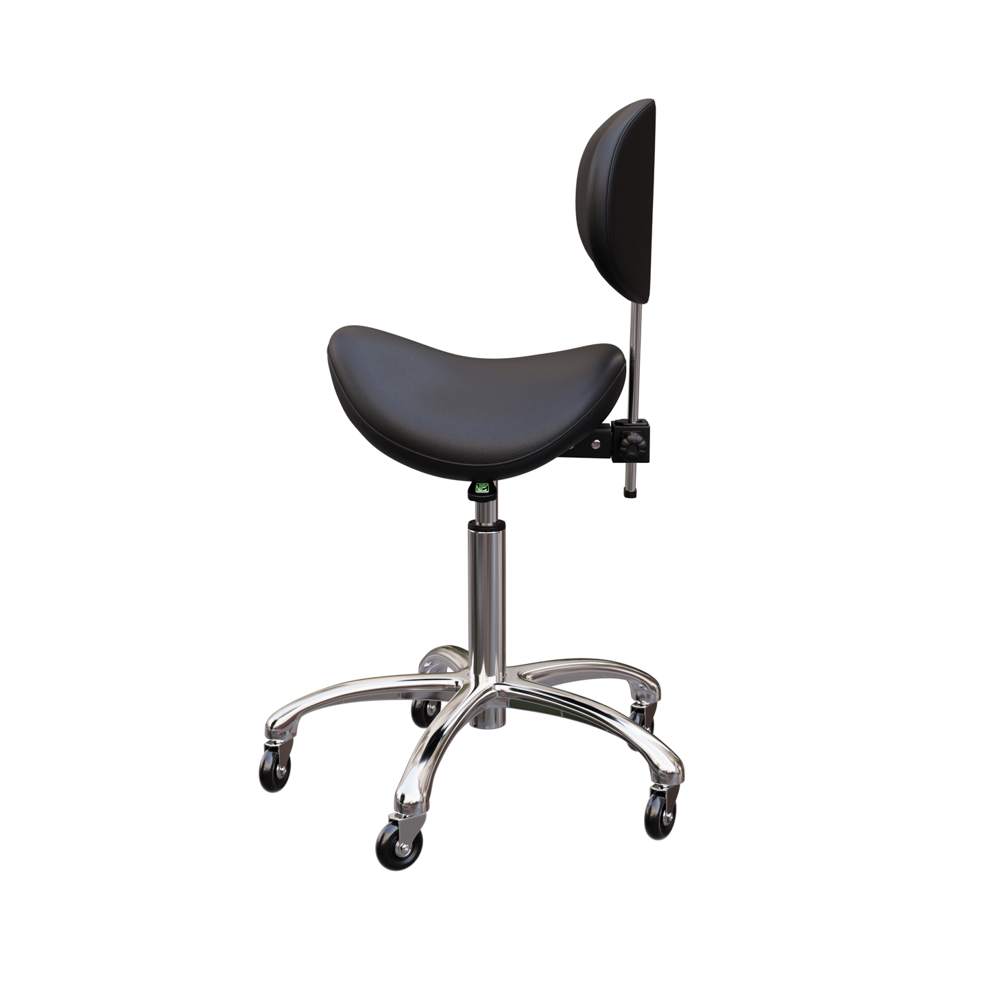 Spa Numa LOLA Saddle Stool with Backrest and Metal Base - 1025 - Black
