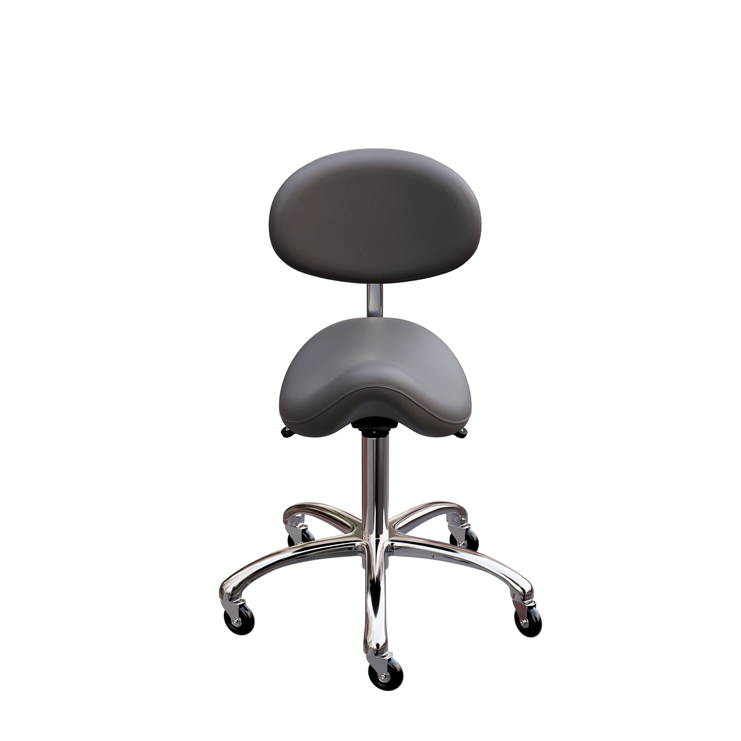 Spa Numa LOLA Saddle Stool with Backrest and Metal Base - 1025 - Gray