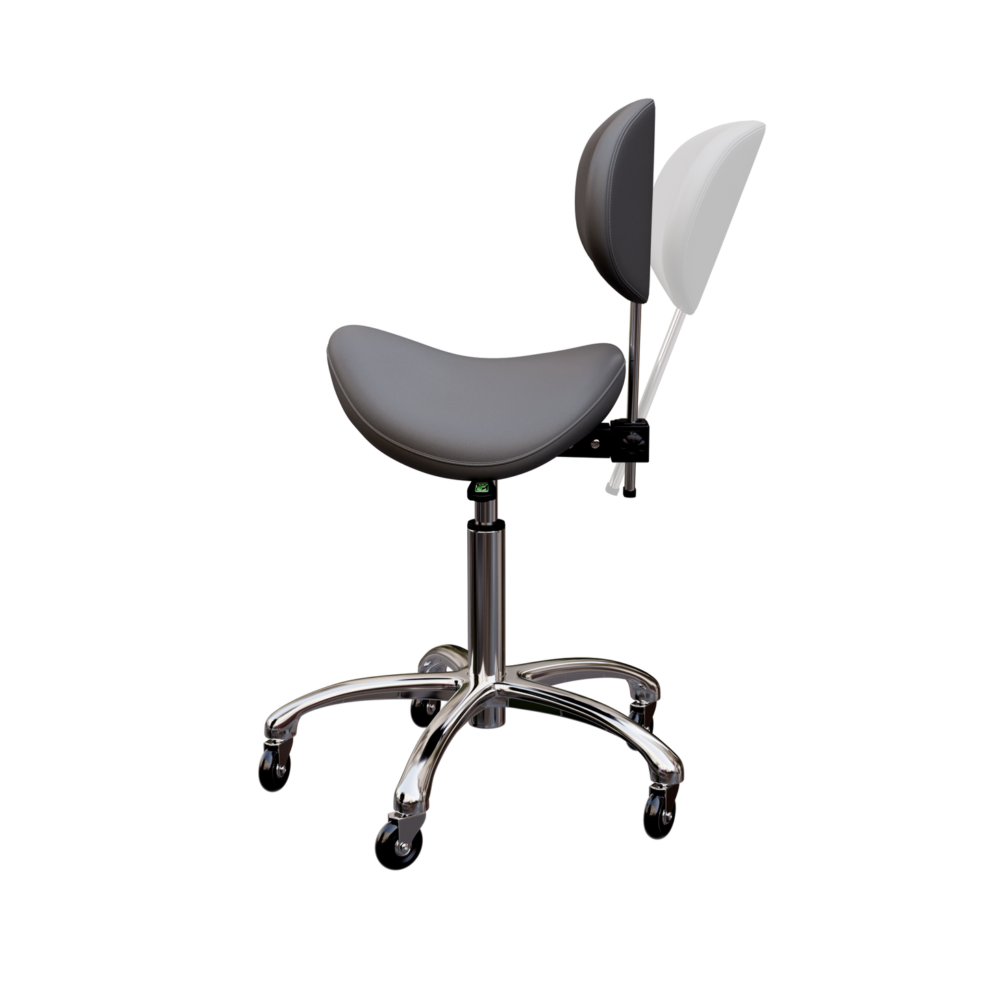 Spa Numa LOLA Saddle Stool with Backrest and Metal Base - 1025 - Gray