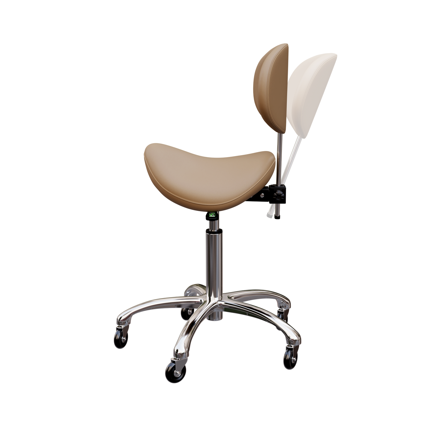 Spa Numa LOLA Saddle Stool with Backrest and Metal Base - 1025 - Sand