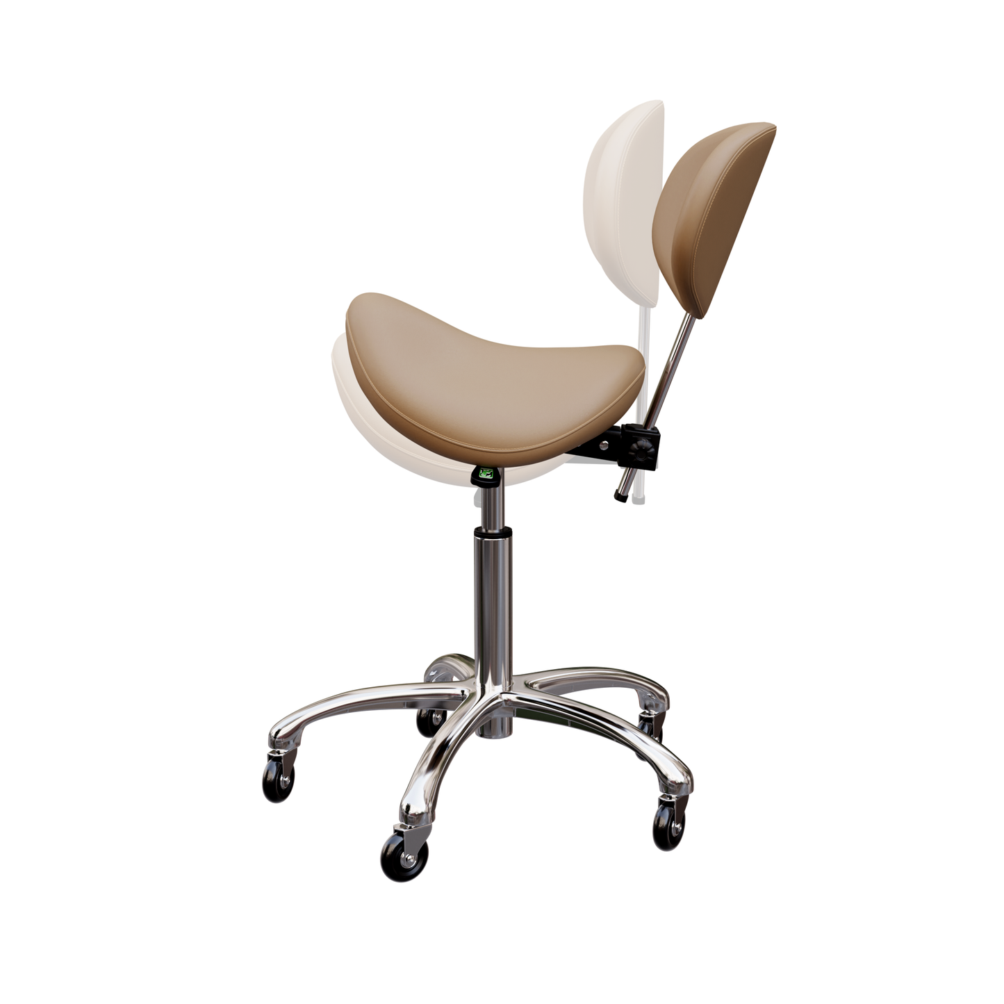 Spa Numa LOLA Saddle Stool with Backrest and Metal Base - 1025 - Sand