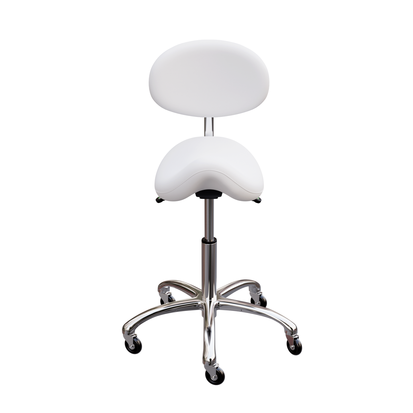 Spa Numa LOLA Saddle Stool with Backrest and Metal Base - 1025 - White