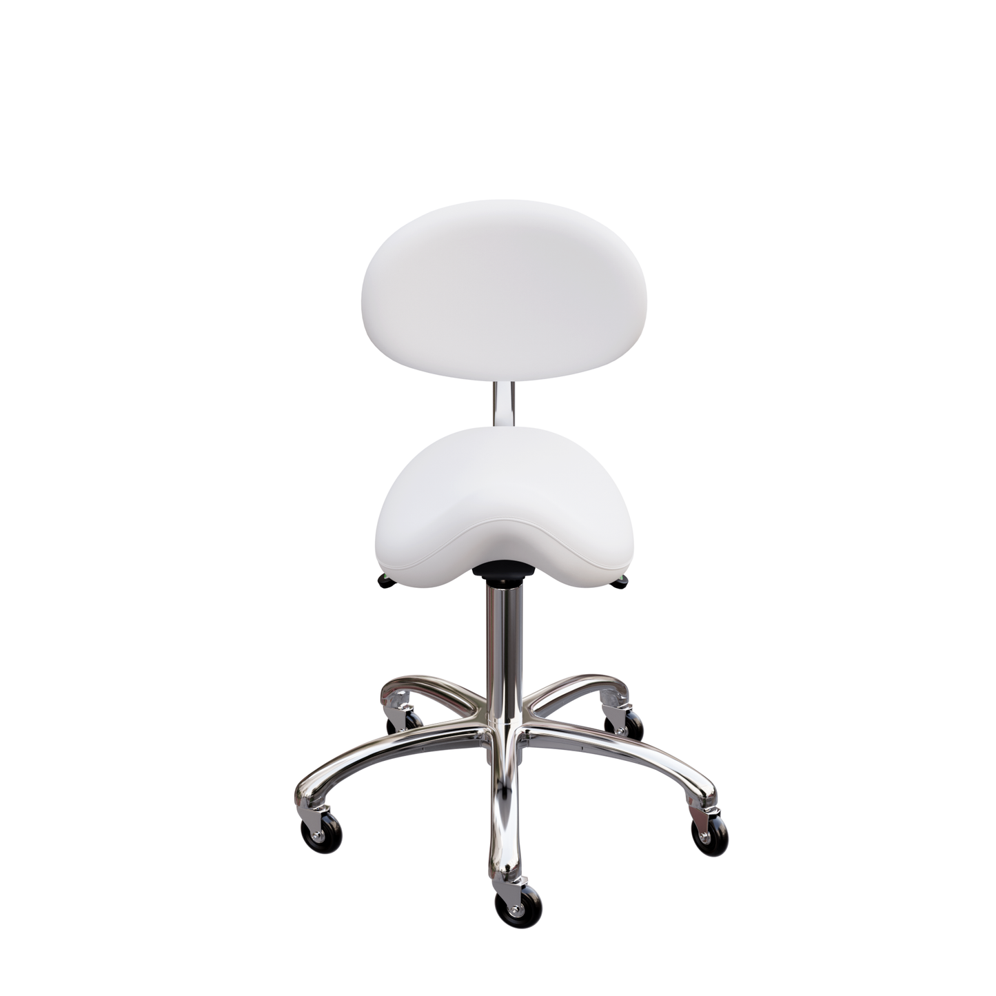 Spa Numa LOLA Saddle Stool with Backrest and Metal Base - 1025 - White