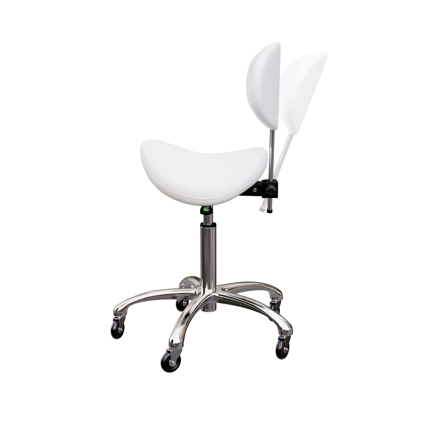Spa Numa LOLA Saddle Stool with Backrest and Metal Base - 1025 - White