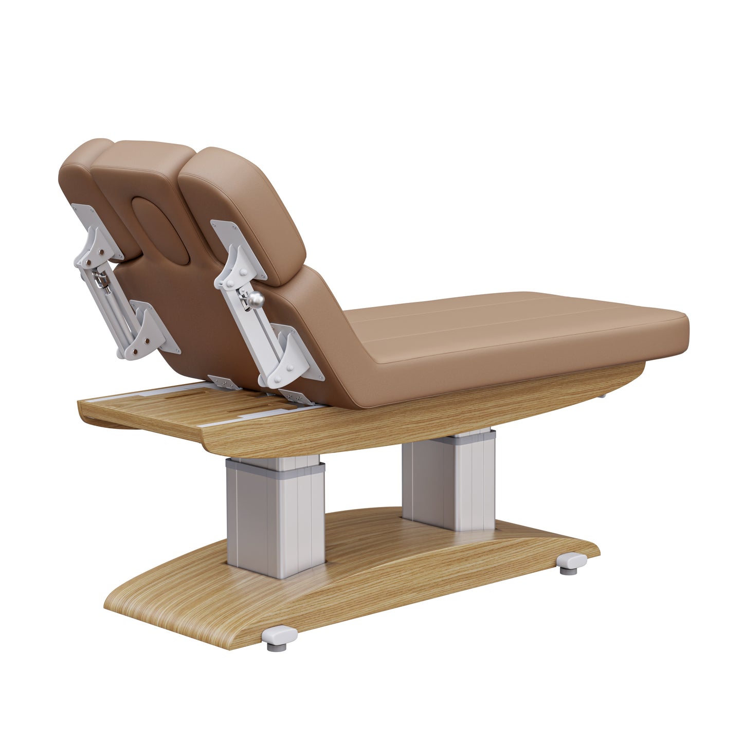Spa Numa BLISS 4 motor electric massage and treatment bed with wood base, adjustable armrests and headrest with breathing hole, polyurethane upholstery, and Trendelenburg function—ideal for luxury spa and wellness treatments.