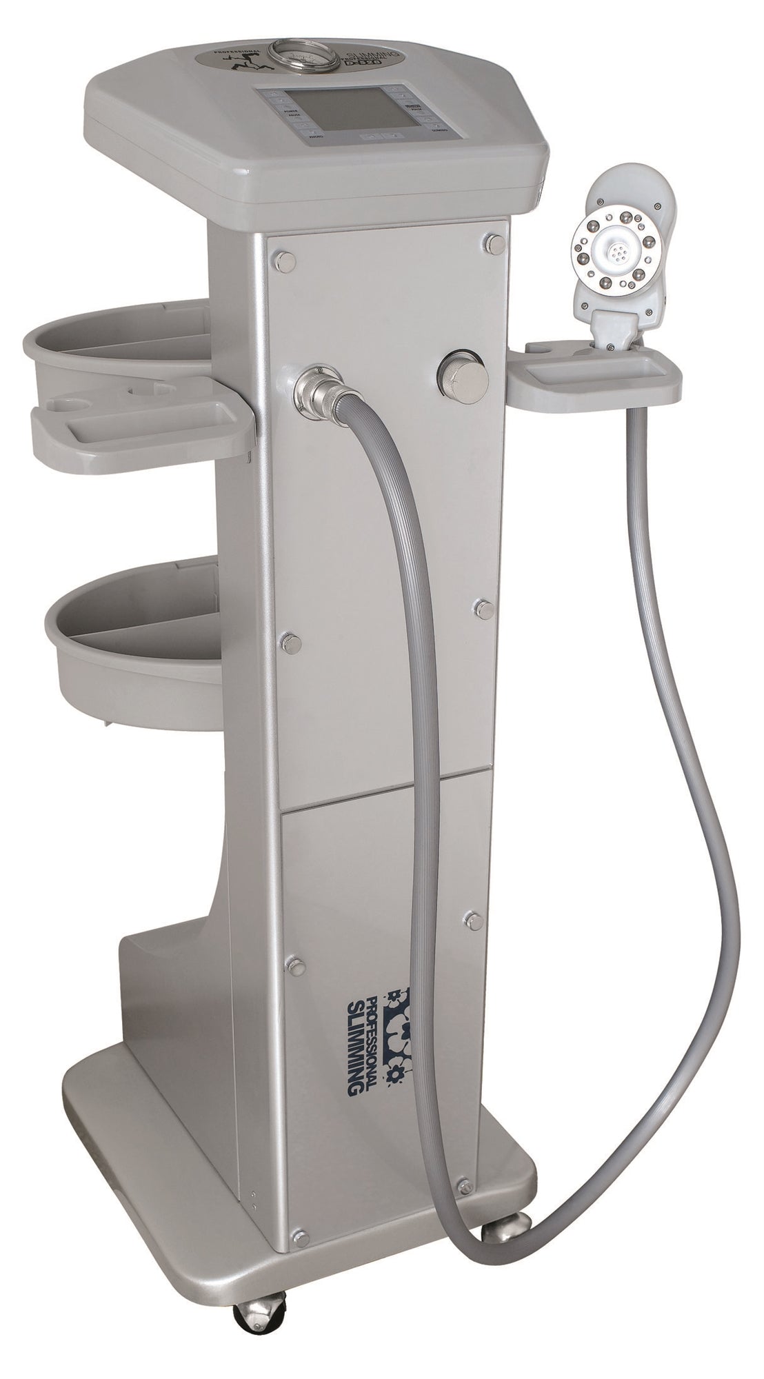 A gray B & S Photon Vacuum Slimming System device, designed for promoting fat-dissolving and weight loss, standing on wheels with a hand control unit attached via a tube.