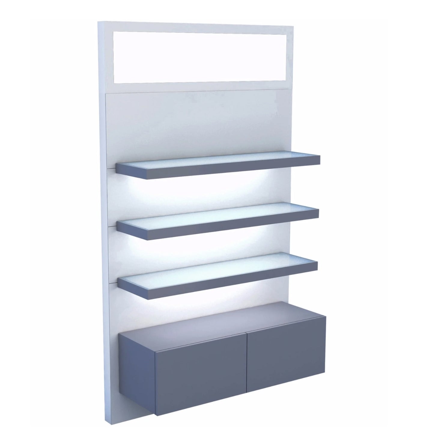 Luxury TouchAmerica Bentley 48 inch wall display cabinet for salon and spa interiors
