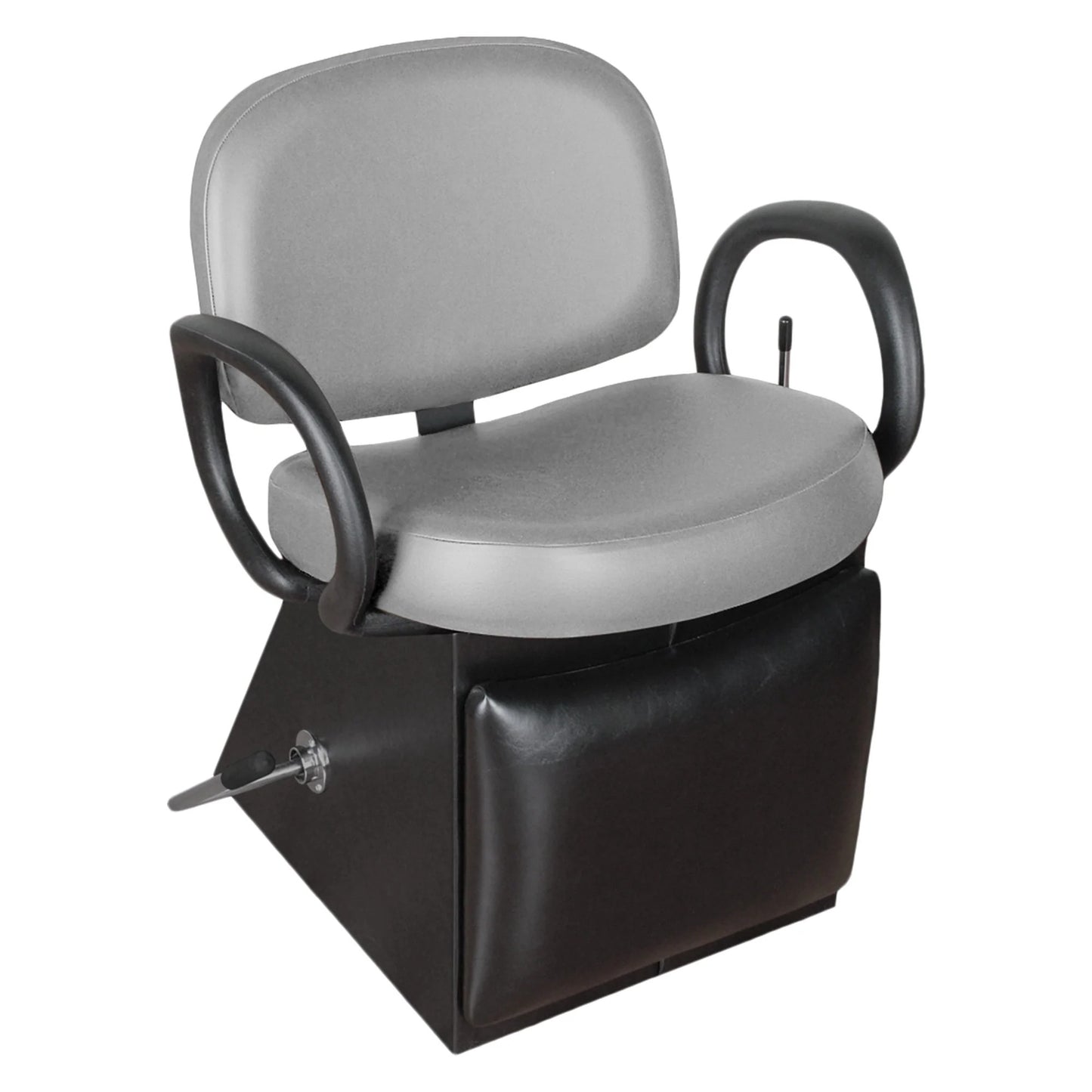 Front-facing Kiva Shampoo Chair with Legrest extended, showcasing durable construction and modern salon design