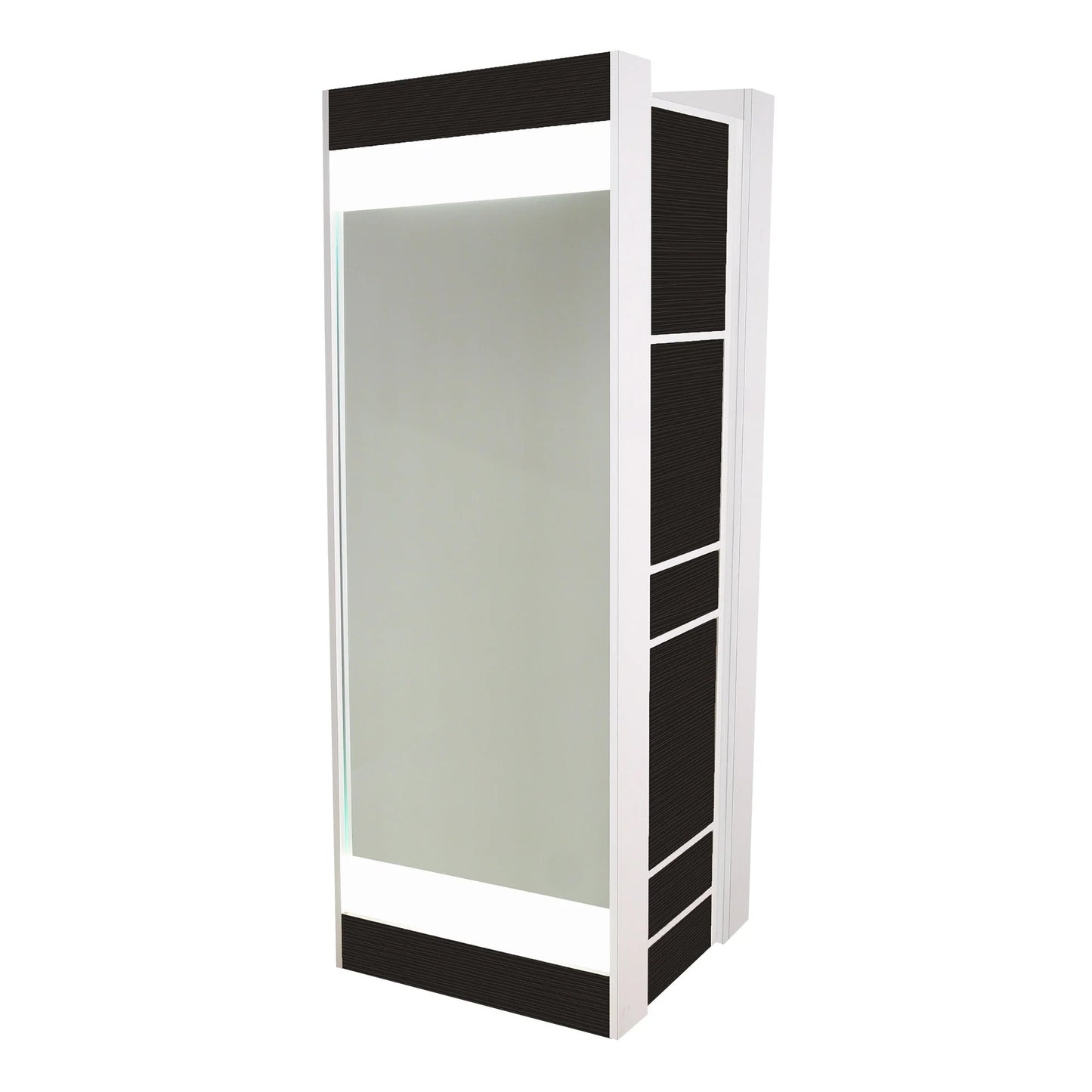 Collins Edge Formula Styling Island featuring a central island design with multiple work surfaces, mirrors, and storage for professional salon use.