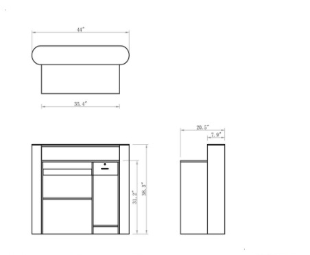 DIIR Ace LED Lighting Reception Desk - DIIR-4002