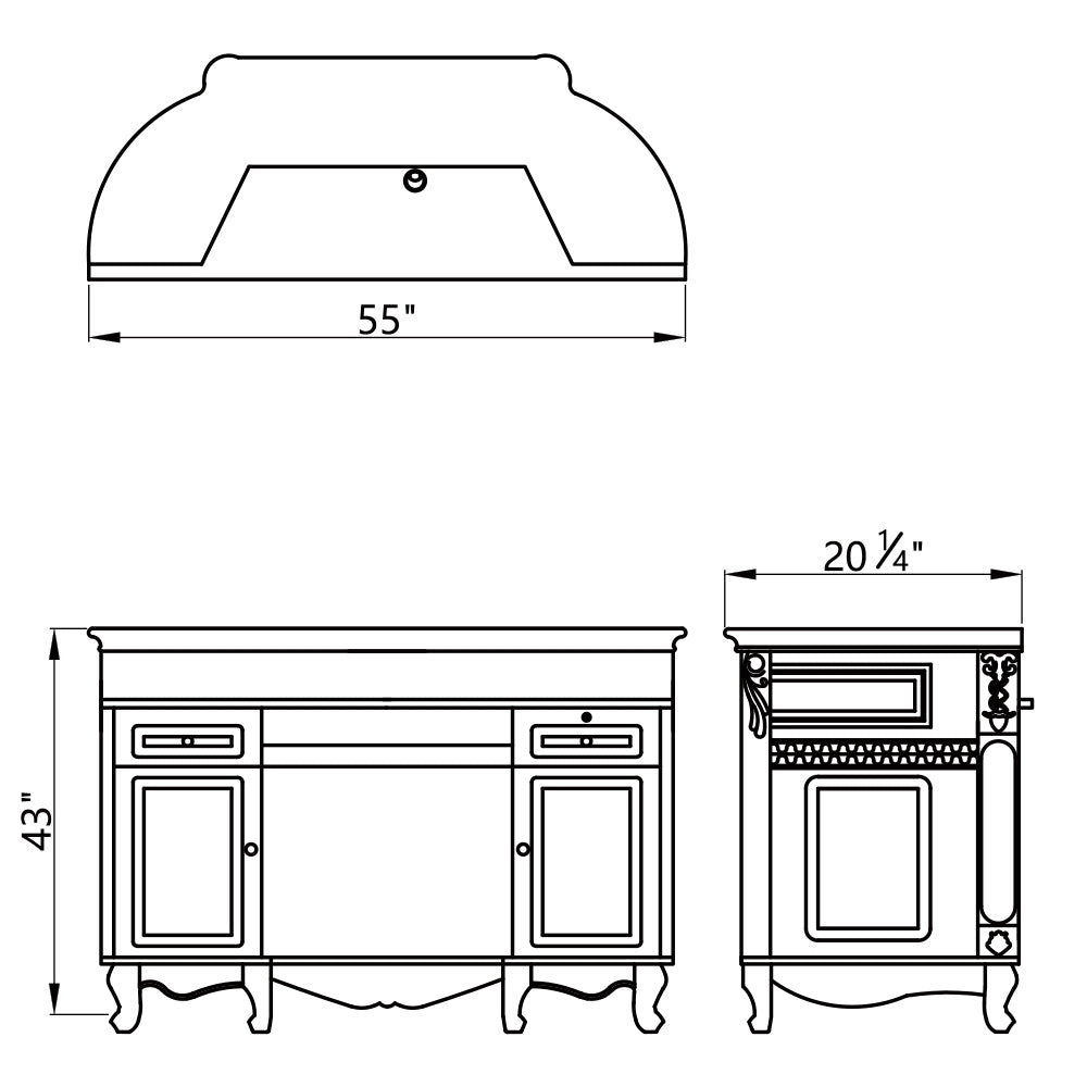 DIIR Revi II LED Lighting Reception Desk - DIIR-4303BL