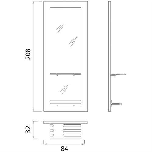 Black Edo Wall Styling Unit Drawing