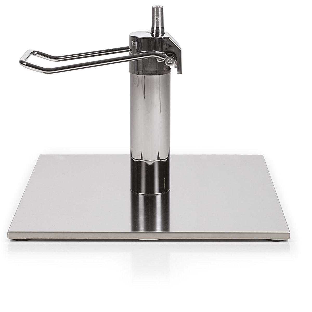 Square Holly stainless steel salon chair base with hydraulic pump by Gamma Bross Spa