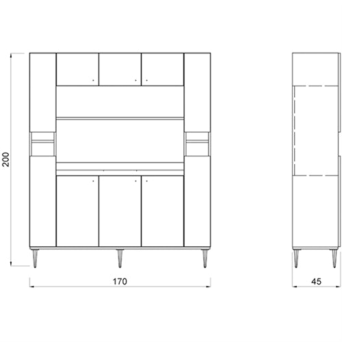 Backsystem 170 Shampoo Area Cabinet by Gamma & Bross Spa - GNB-CBA171MO