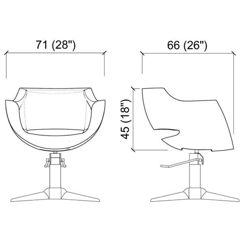 Clust Black Parrot Promo Styling Chair Drawing