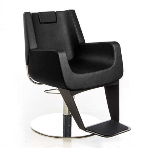 Eco-conscious black barber chair with stylish design