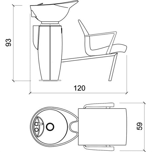 QuickShip Salon Furniture: Graluotis Ecoblack Drawing