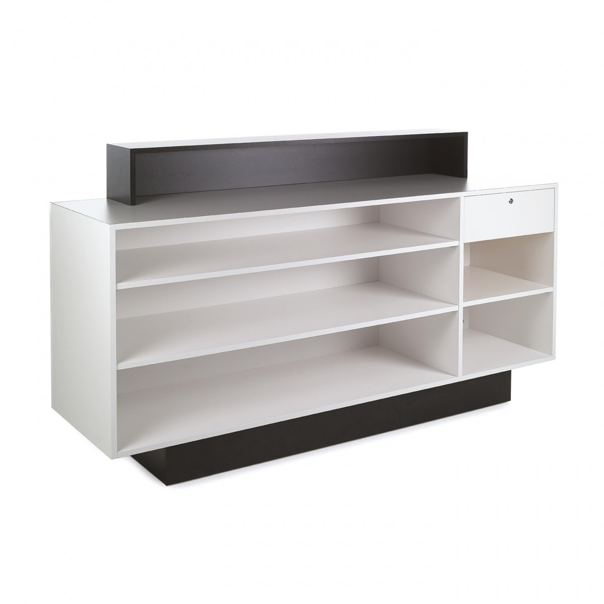 Modern white Jadesk reception desk by Gamma Bross for upscale spas