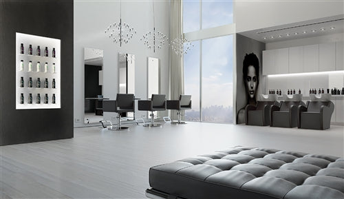Luxury salon furniture U‑Shape Roto chair with chrome base