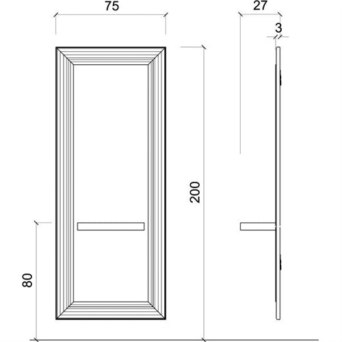 Jadmahal Nero Wall Styling Unit by Gamma & Bross Spa Drawing