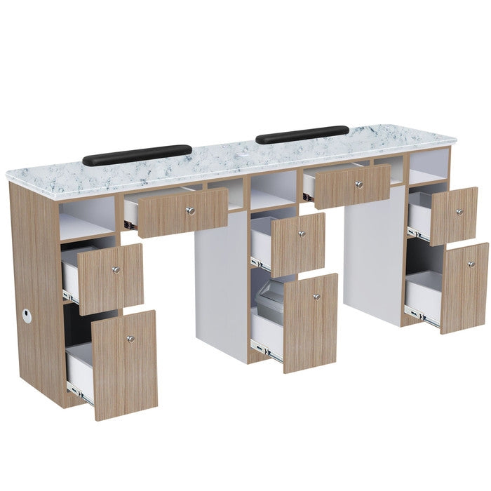 AYC Nova II Double Manicure Table - JAT-NTBL-51325142-KIT
