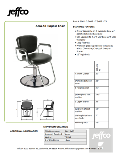 Jeffco Aero All-Purpose Hydraulic Chair
