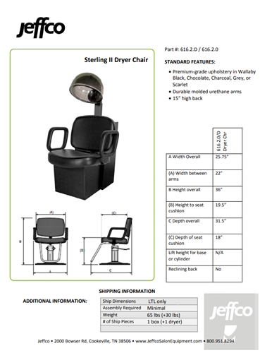 Jeffco Sterling II Dryer Chair
