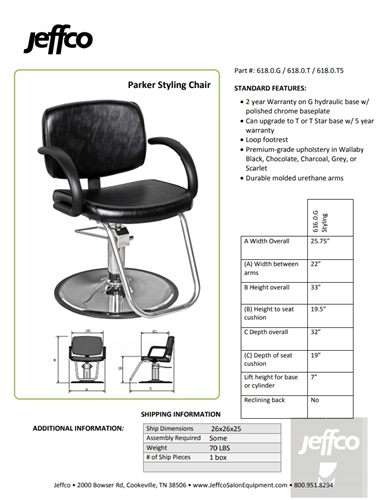 Jeffco Parker Hydraulic Styling Chair