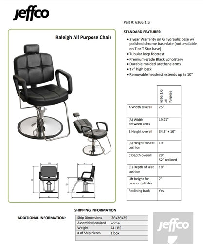 Jeffco Raleigh All-Purpose Chair - 6366