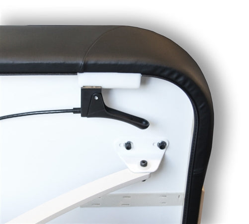 Ergonomic spa treatment table with cabinet base for wellness centers