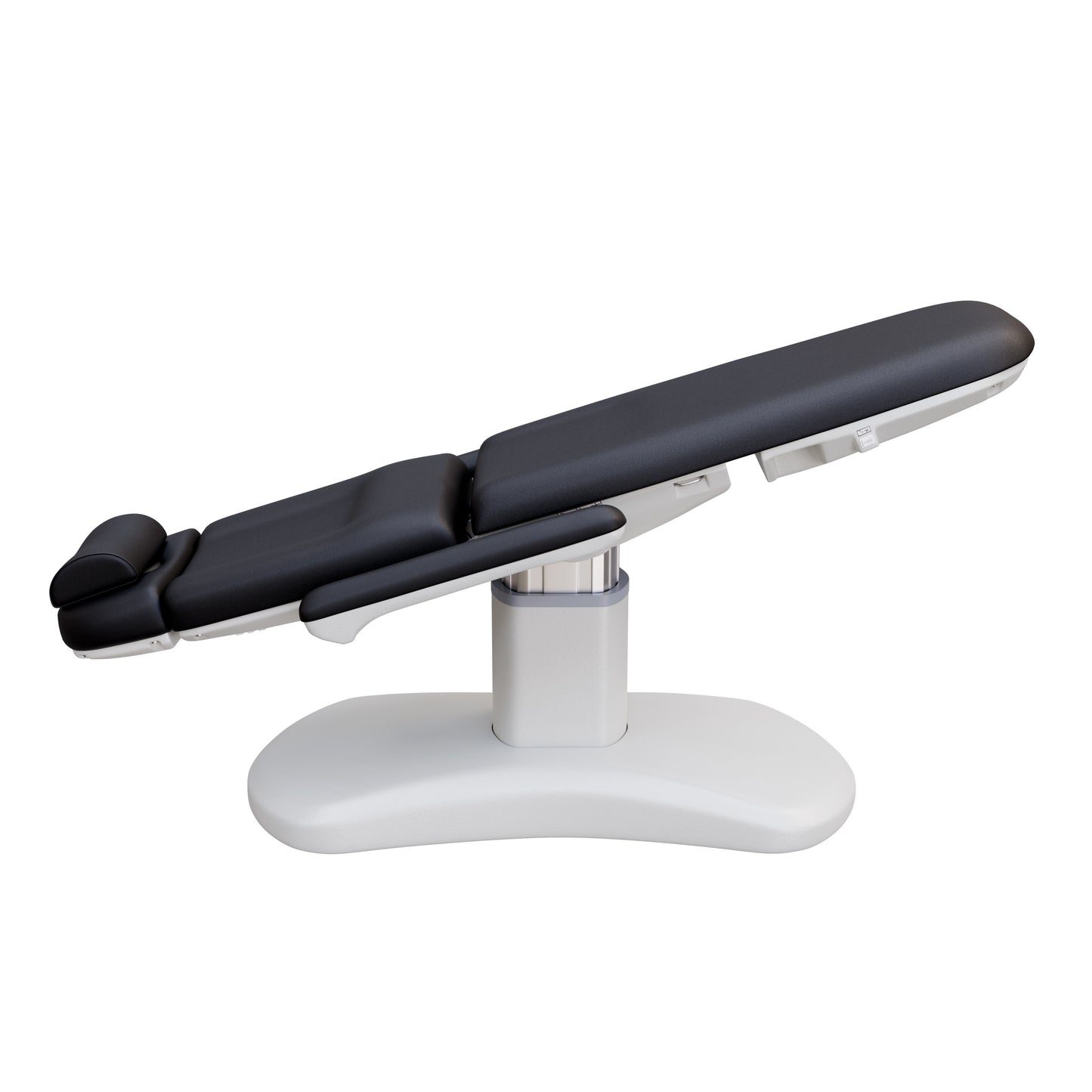 Spa Numa LUCENT 4 motor electric treatment chair with pedestal column base, vegan leather upholstery, Trendelenburg position, and adjustable armrests—ideal for facials, medspa services, and luxury salon treatments in compact spaces.