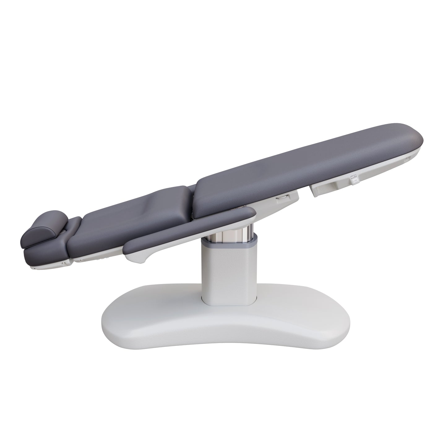 Spa Numa LUCENT 4 motor luxury electric treatment chair with pedestal base, Trendelenburg function, reversible armrests, and vegan leather upholstery—perfect for facials, medspa treatments, and compact spa rooms.