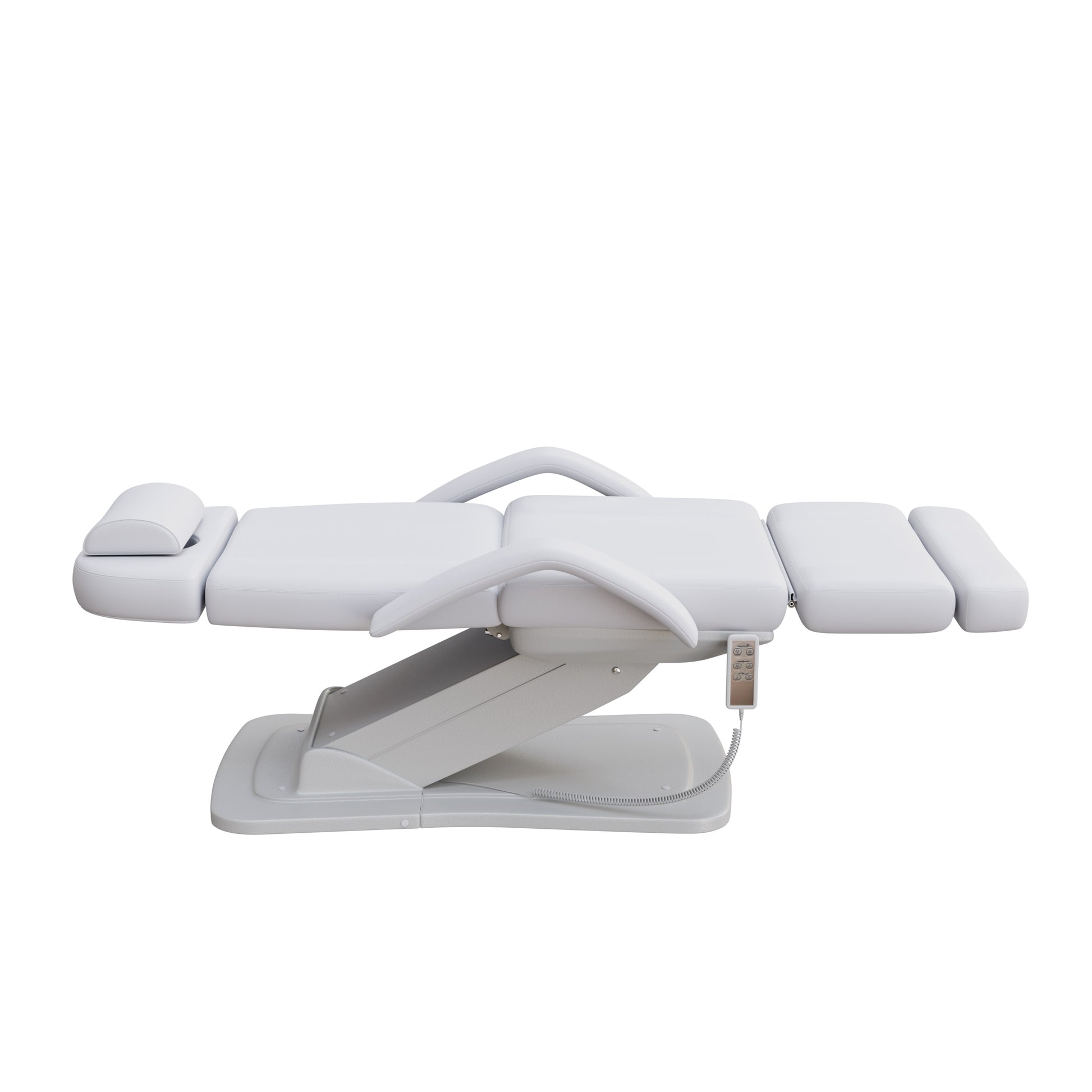 Spa Numa MINO luxury three motor electric treatment chair with adjustable height, tilt, and backrest, removable armrests, facial hole, and sleek modern base for spas, med spas, and aesthetic clinics.