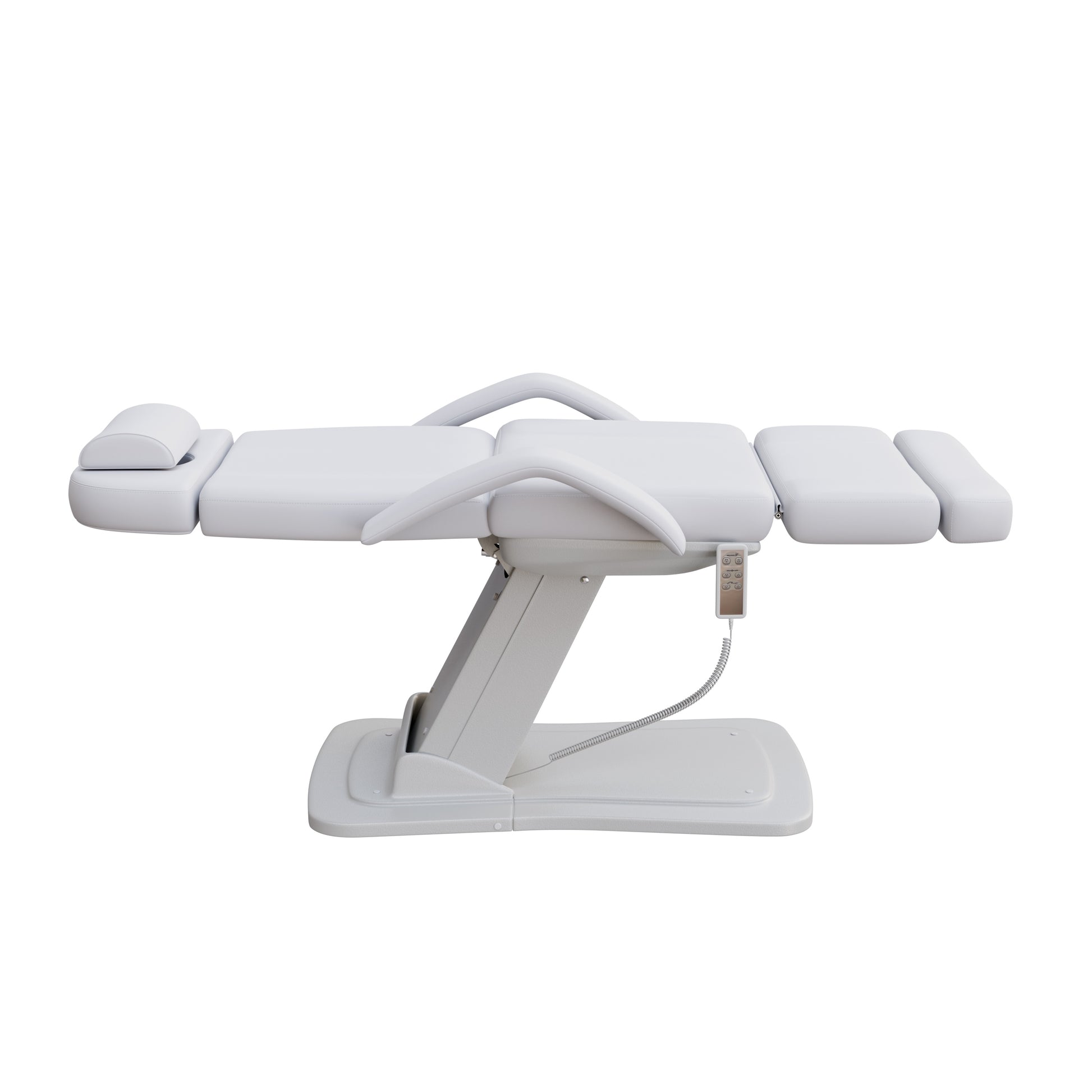 Spa Numa MINO luxury three motor electric treatment chair with adjustable height, tilt, and backrest, removable armrests, facial hole, and sleek modern base for spas, med spas, and aesthetic clinics.