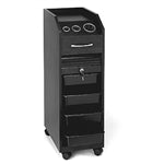 D38BL Lockable Mobile Station w/ Casters - Black Laminate