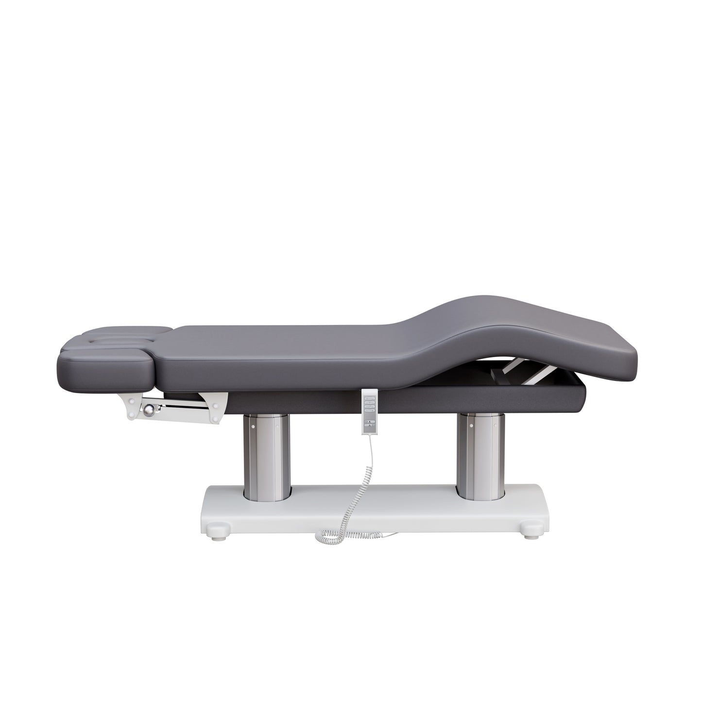 Spa Numa SOPHIE luxury 4 motor massage and facial table with extra-wide cushion, adjustable backrest and incline, removable head cushion with face hole, and massage armrests—perfect for premium spa and wellness treatments.