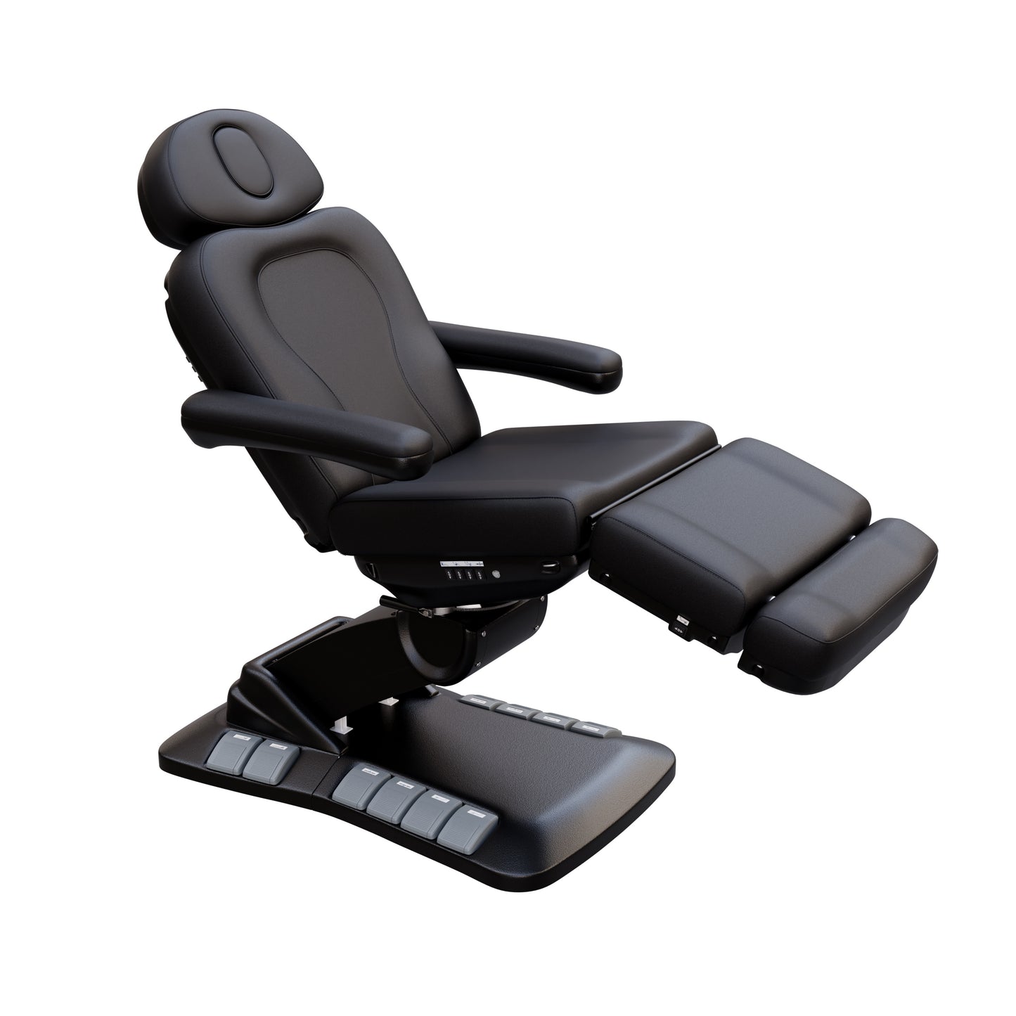 SPA NUMA Swivel Deluxe 4 Motor Electric Treatment Chair for med spas and outpatient procedures – features 120° rotation, adjustable height, backrest, leg-rest, and tilt, with facial hole, vegan leather, foot pedals, and reversible armrests for esthetic treatments.