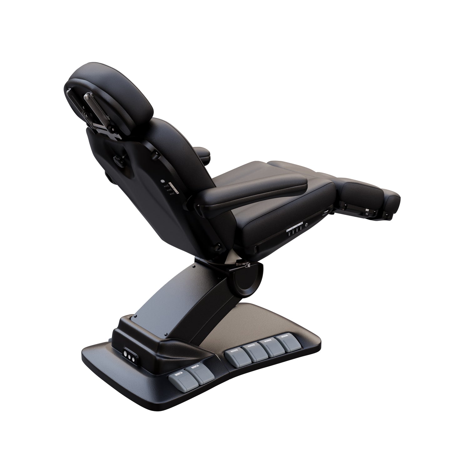 SPA NUMA Swivel Deluxe 4 Motor Electric Treatment Chair for med spas and outpatient procedures – features 120° rotation, adjustable height, backrest, leg-rest, and tilt, with facial hole, vegan leather, foot pedals, and reversible armrests for esthetic treatments.