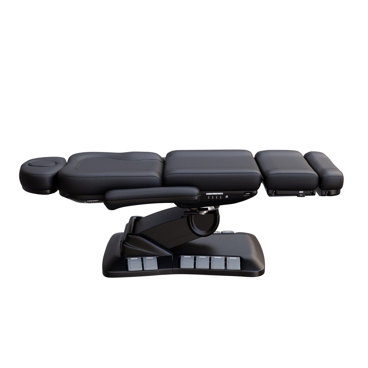 SPA NUMA Swivel Deluxe 4 Motor Electric Treatment Chair for med spas and outpatient procedures – features 120° rotation, adjustable height, backrest, leg-rest, and tilt, with facial hole, vegan leather, foot pedals, and reversible armrests for esthetic treatments.
