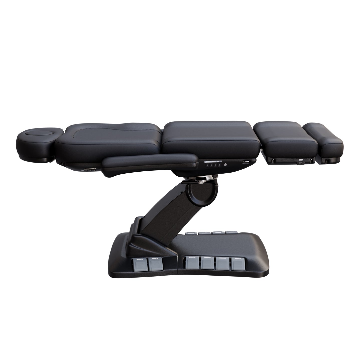 SPA NUMA Swivel Deluxe 4 Motor Electric Treatment Chair for med spas and outpatient procedures – features 120° rotation, adjustable height, backrest, leg-rest, and tilt, with facial hole, vegan leather, foot pedals, and reversible armrests for esthetic treatments.