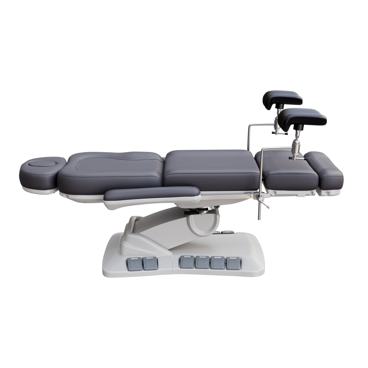 SPA NUMA OB-GYN Swivel Deluxe electric treatment chair with stirrups, 4 motors, 120-degree rotation, vegan leather, for gynecology and outpatient procedures.