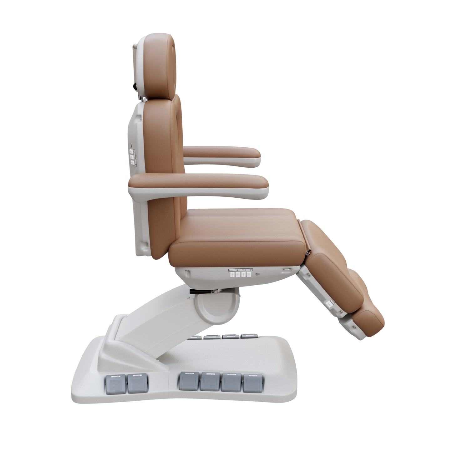 SPA NUMA Swivel Deluxe 4 Motor Electric Treatment Chair for medical, esthetic, and fat-reduction procedures – features 120° rotation, adjustable height, backrest, and leg-rest, vegan leather, facial hole, built-in foot pedals, and memory reset function.