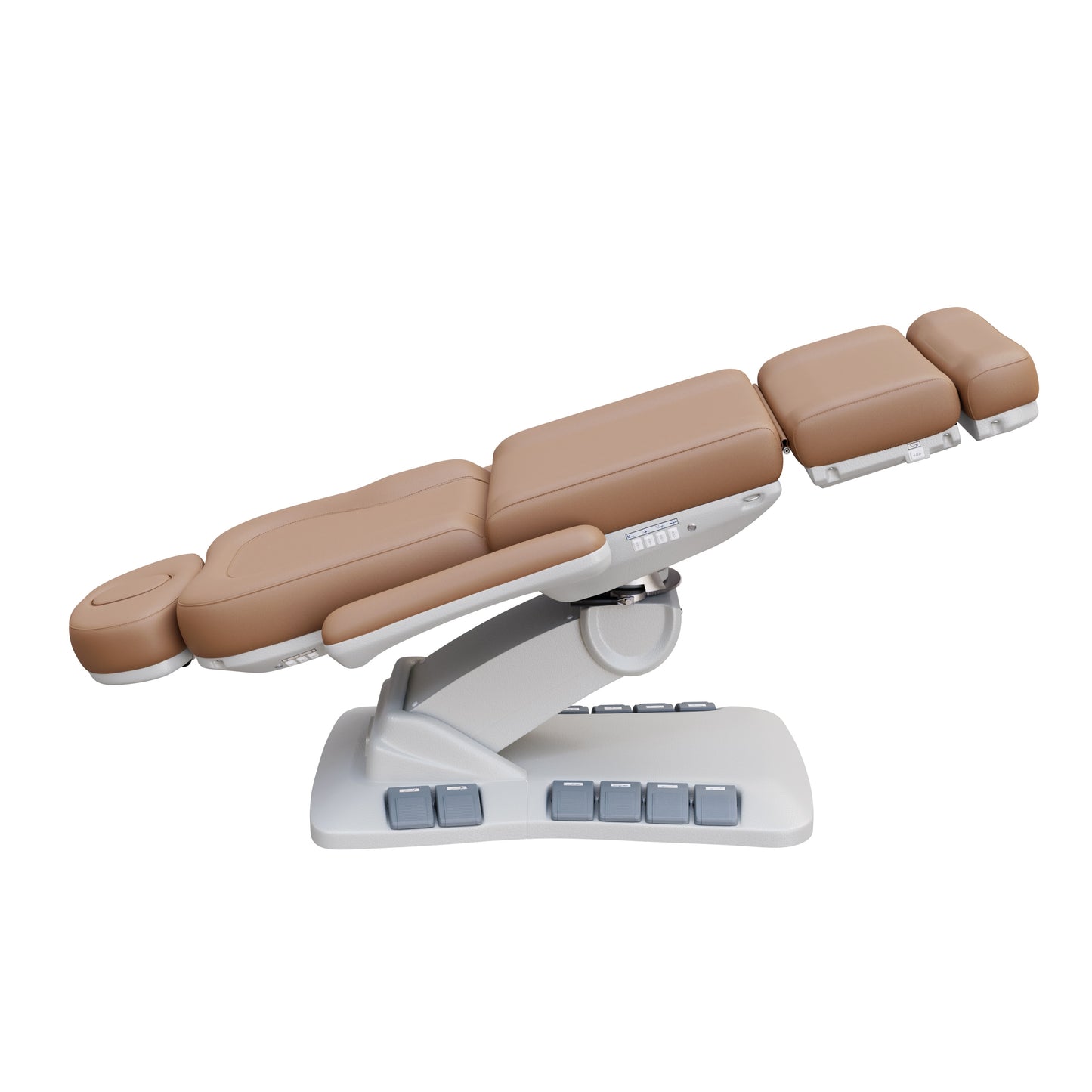 SPA NUMA Swivel Deluxe 4 Motor Electric Treatment Chair for medical, esthetic, and fat-reduction procedures – features 120° rotation, adjustable height, backrest, and leg-rest, vegan leather, facial hole, built-in foot pedals, and memory reset function.