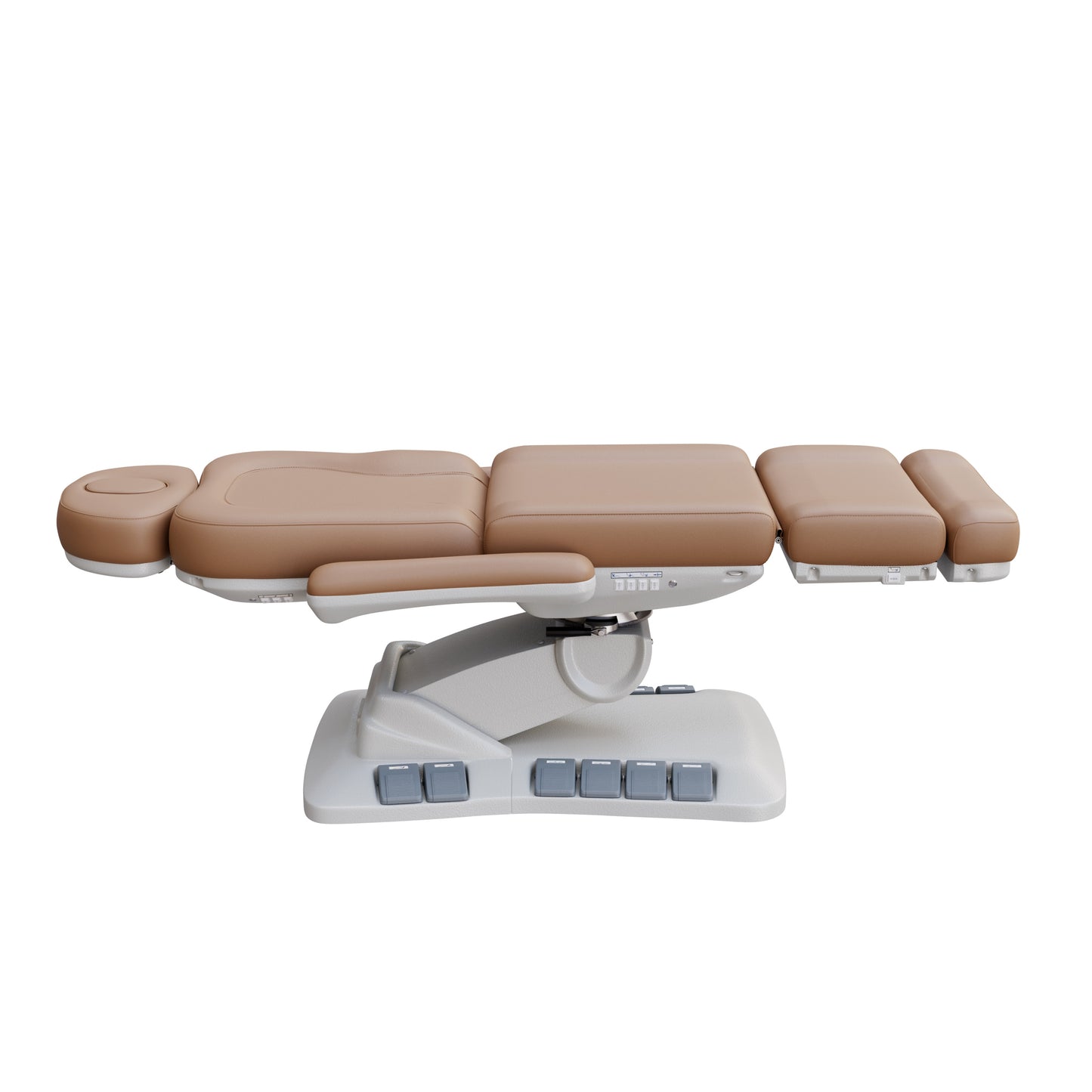 SPA NUMA Swivel Deluxe 4 Motor Electric Treatment Chair for medical, esthetic, and fat-reduction procedures – features 120° rotation, adjustable height, backrest, and leg-rest, vegan leather, facial hole, built-in foot pedals, and memory reset function.