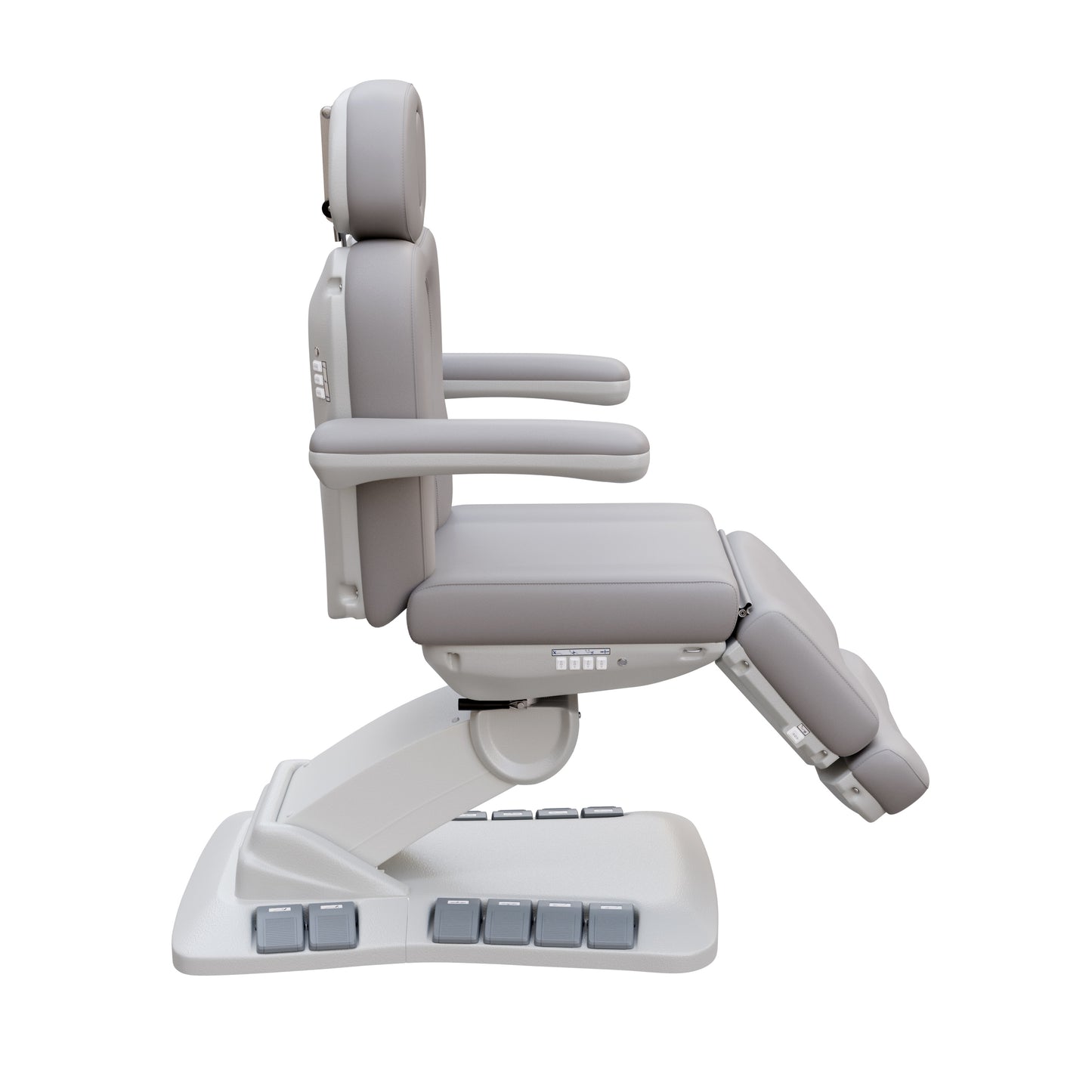 SPA NUMA Swivel Deluxe 4 Motor Electric Treatment Chair for esthetic procedures, outpatient surgery, and medical evaluations – features 120° rotation, vegan leather upholstery, built-in foot pedals, reversible armrests, extendable headrest with face hole.